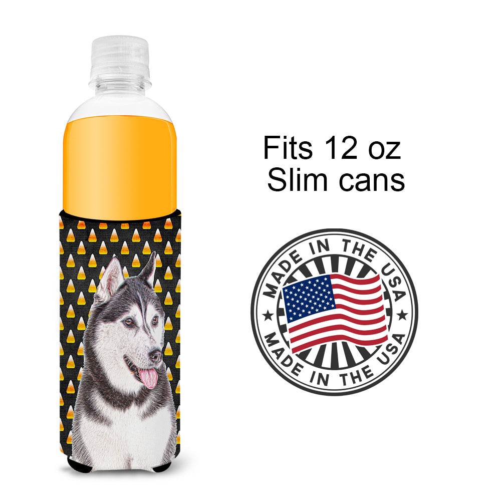 Candy Corn Halloween Alaskan Malamute Ultra Beverage Insulators for slim cans KJ1210MUK