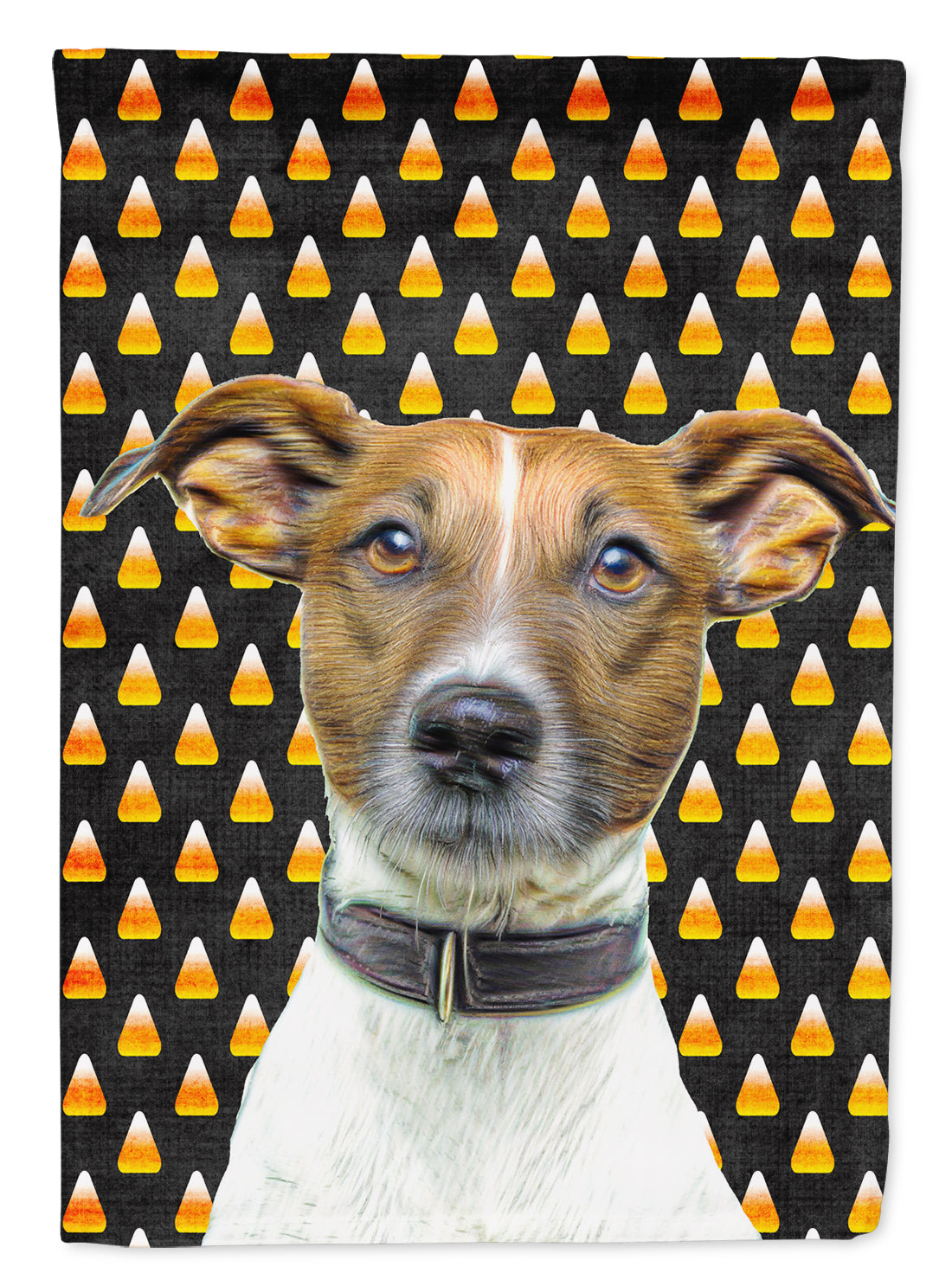 Candy Corn Halloween Jack Russell Terrier Flag Canvas House Size KJ1211CHF  the-store.com.