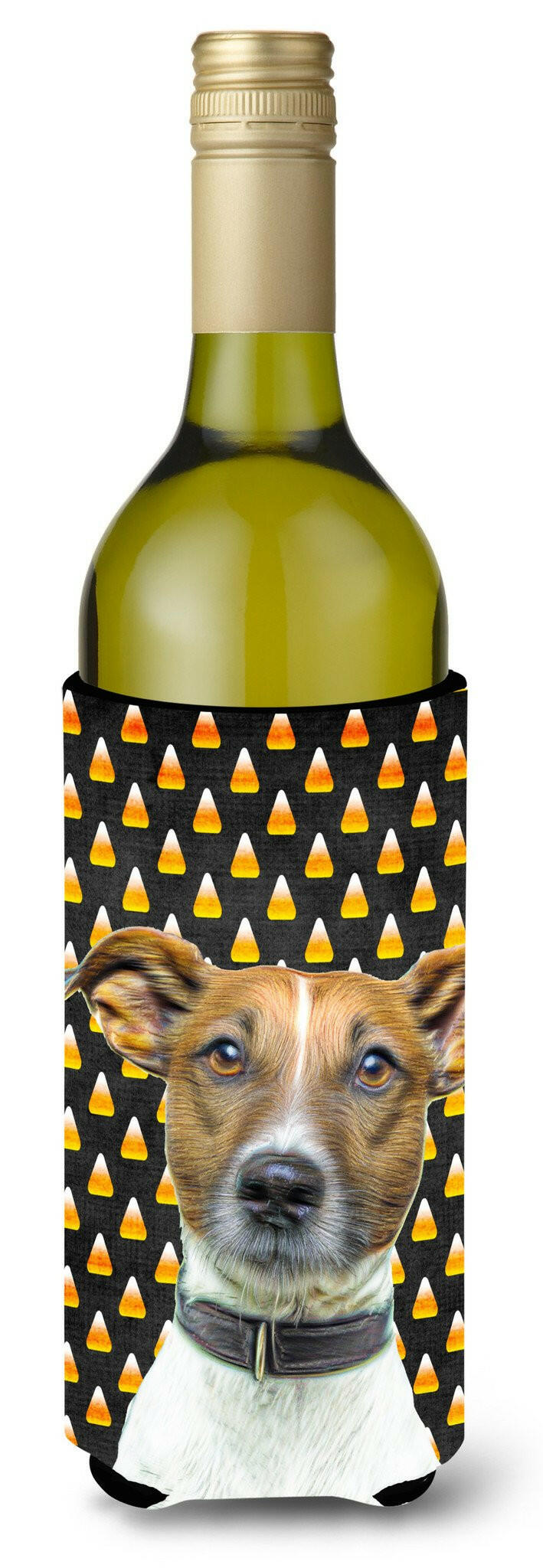 Candy Corn Halloween Jack Russell Terrier Wine Bottle Beverage Insulator Hugger KJ1211LITERK by Caroline&#39;s Treasures