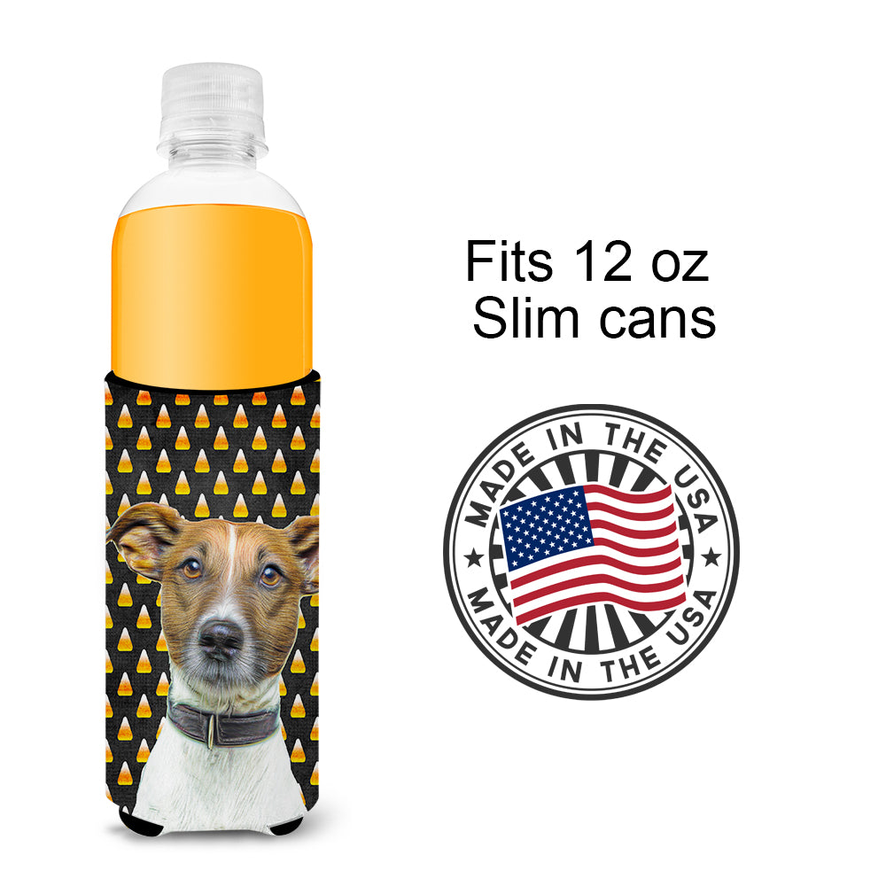 Candy Corn Halloween Jack Russell Terrier Ultra Beverage Insulators for slim cans KJ1211MUK.