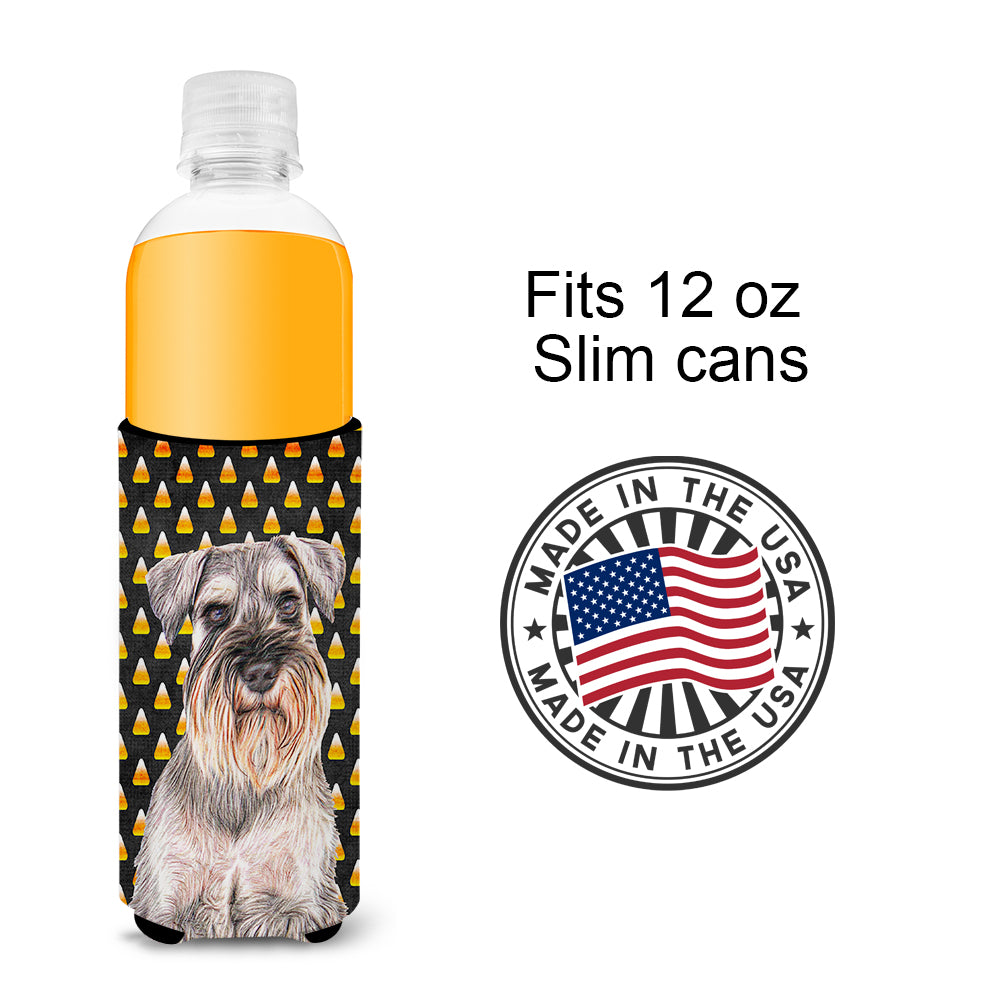 Candy Corn Halloween Schnauzer Ultra Beverage Insulators for slim cans KJ1214MUK.
