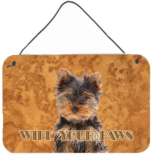 Yorkie Puppy / Yorkshire Terrier Wipe your Paws Wall or Door Hanging Prints KJ1223DS812 by Caroline's Treasures