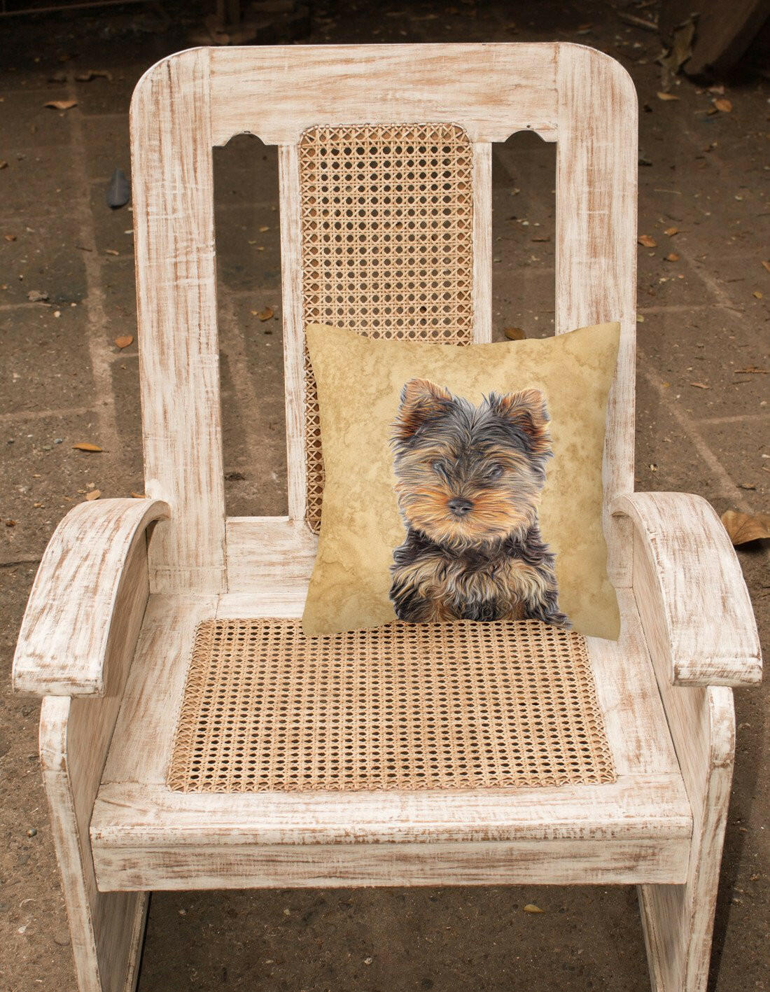 Yorkie Puppy / Yorkshire Terrier   Canvas Fabric Decorative Pillow KJ1230PW1414 by Caroline's Treasures