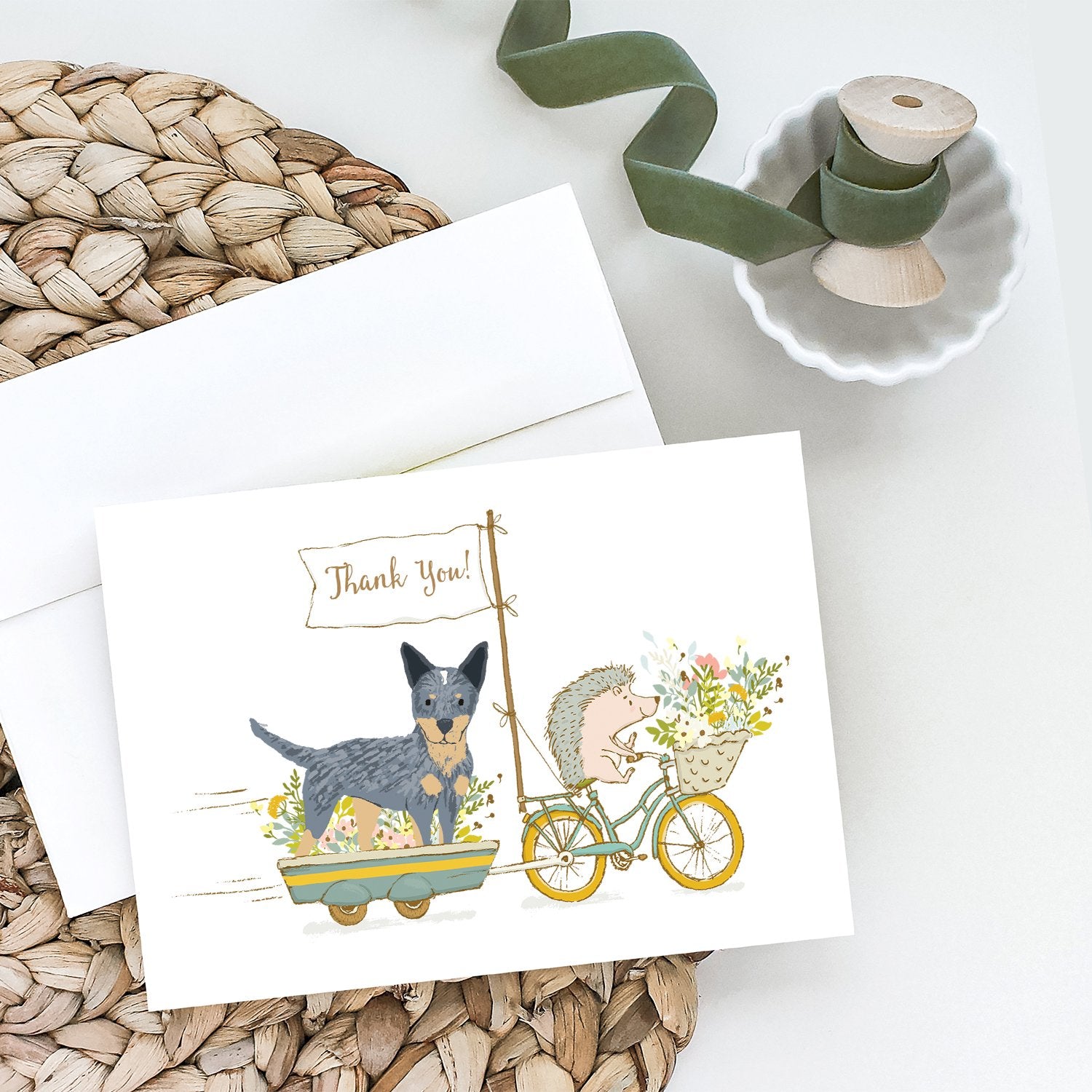 Australian Cattle Dog Greeting Cards and Envelopes Pack of 8 - the-store.com