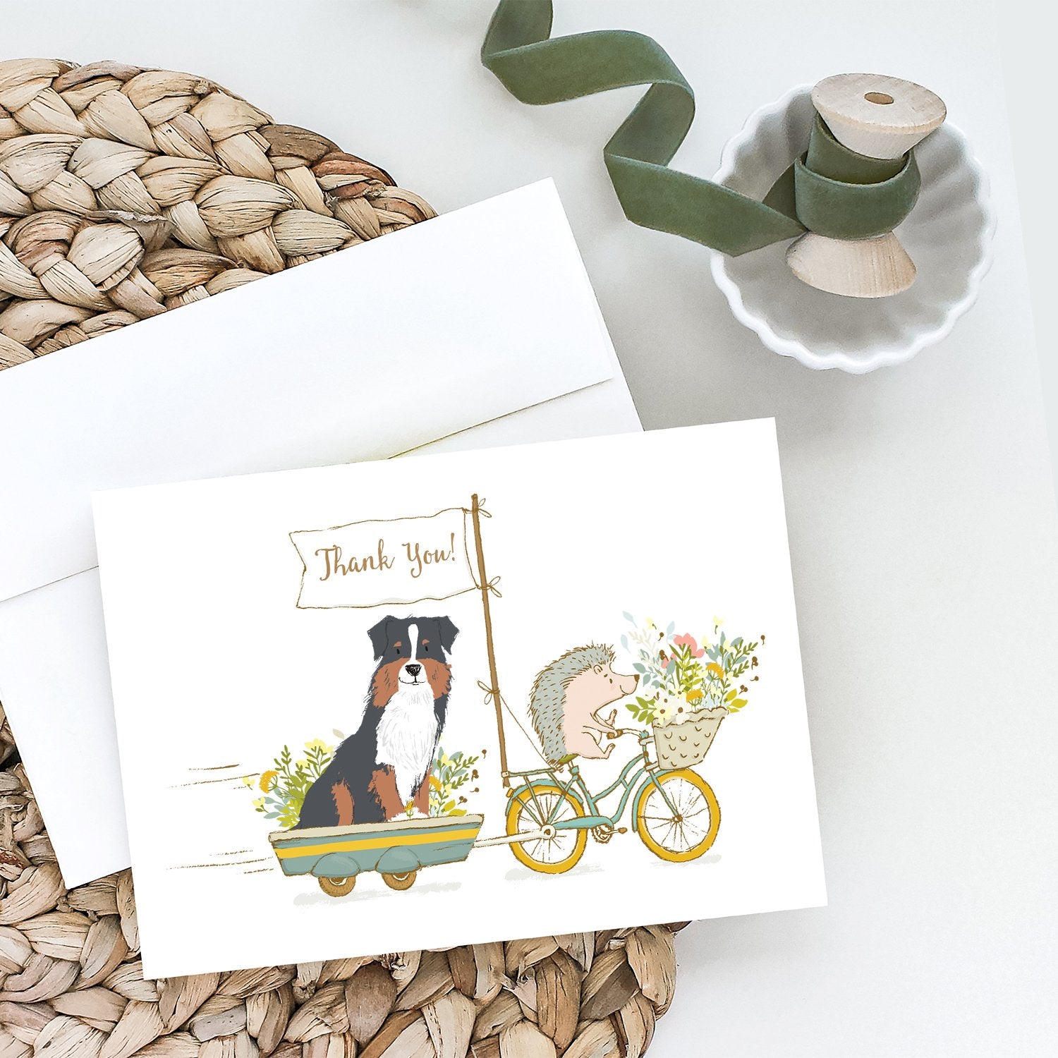 Australian Shepherd Black Tricolor Greeting Cards and Envelopes Pack of 8 - the-store.com
