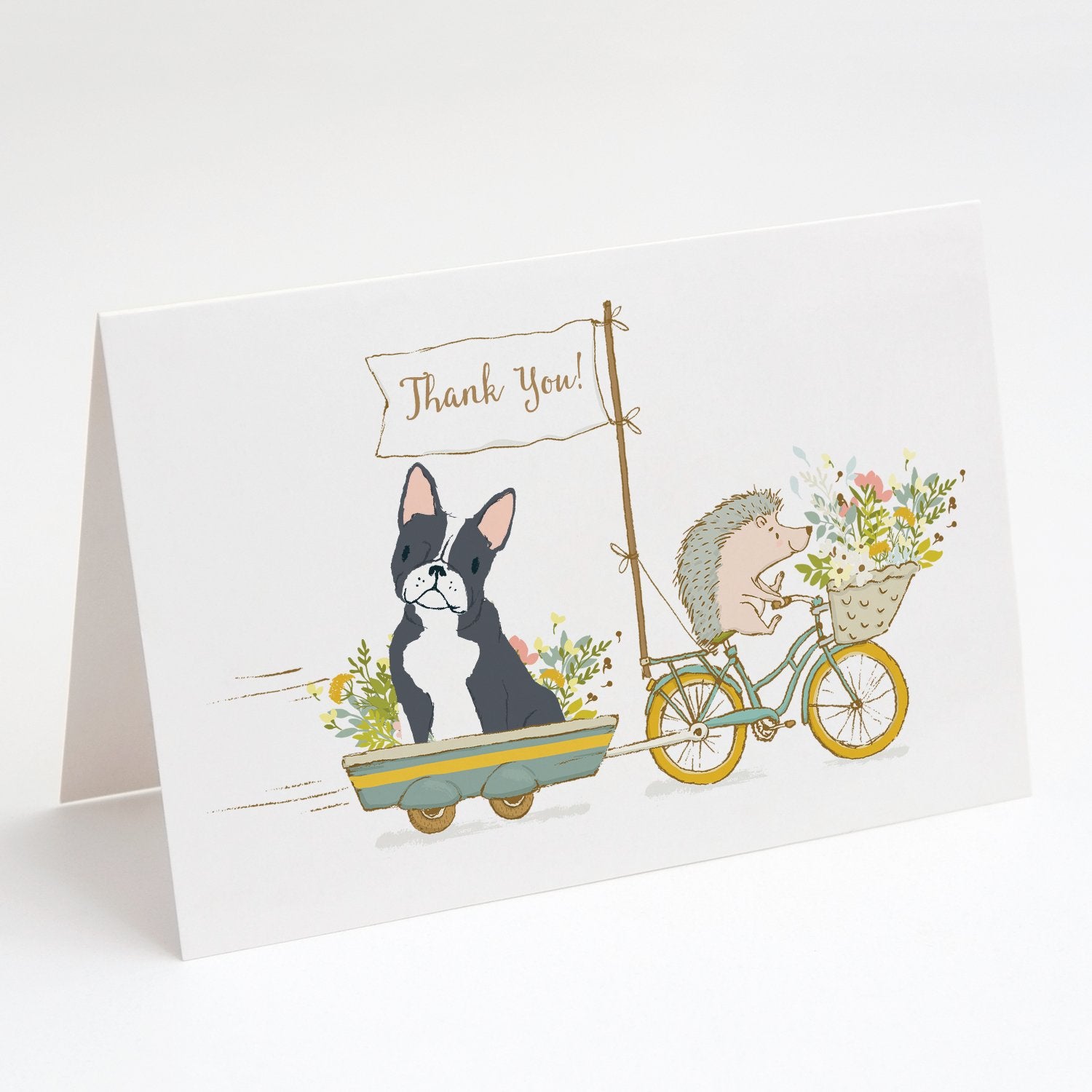 Buy this Boston Terrier Black and White Greeting Cards and Envelopes Pack of 8