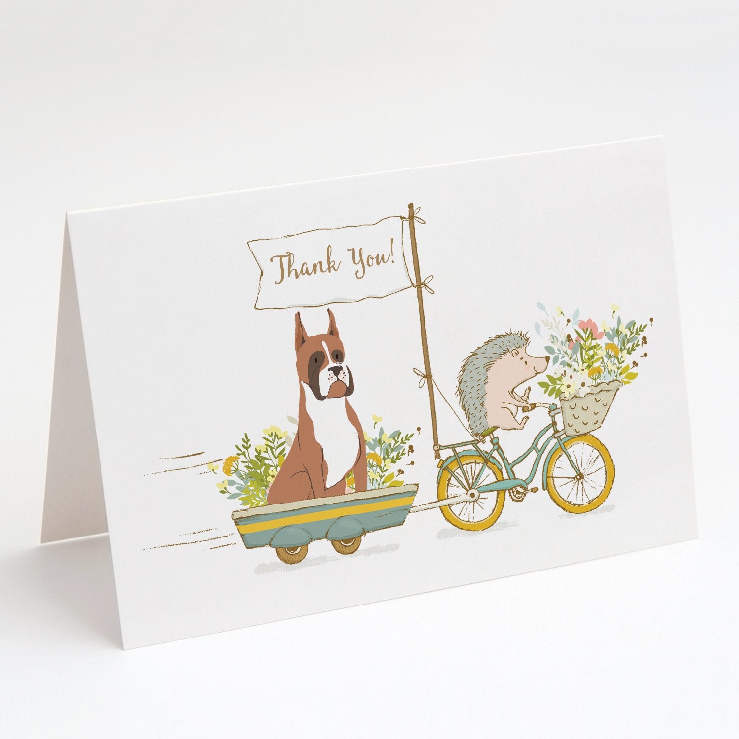 Buy this Boxer Flashy Fawn Cropped Ears Greeting Cards and Envelopes Pack of 8
