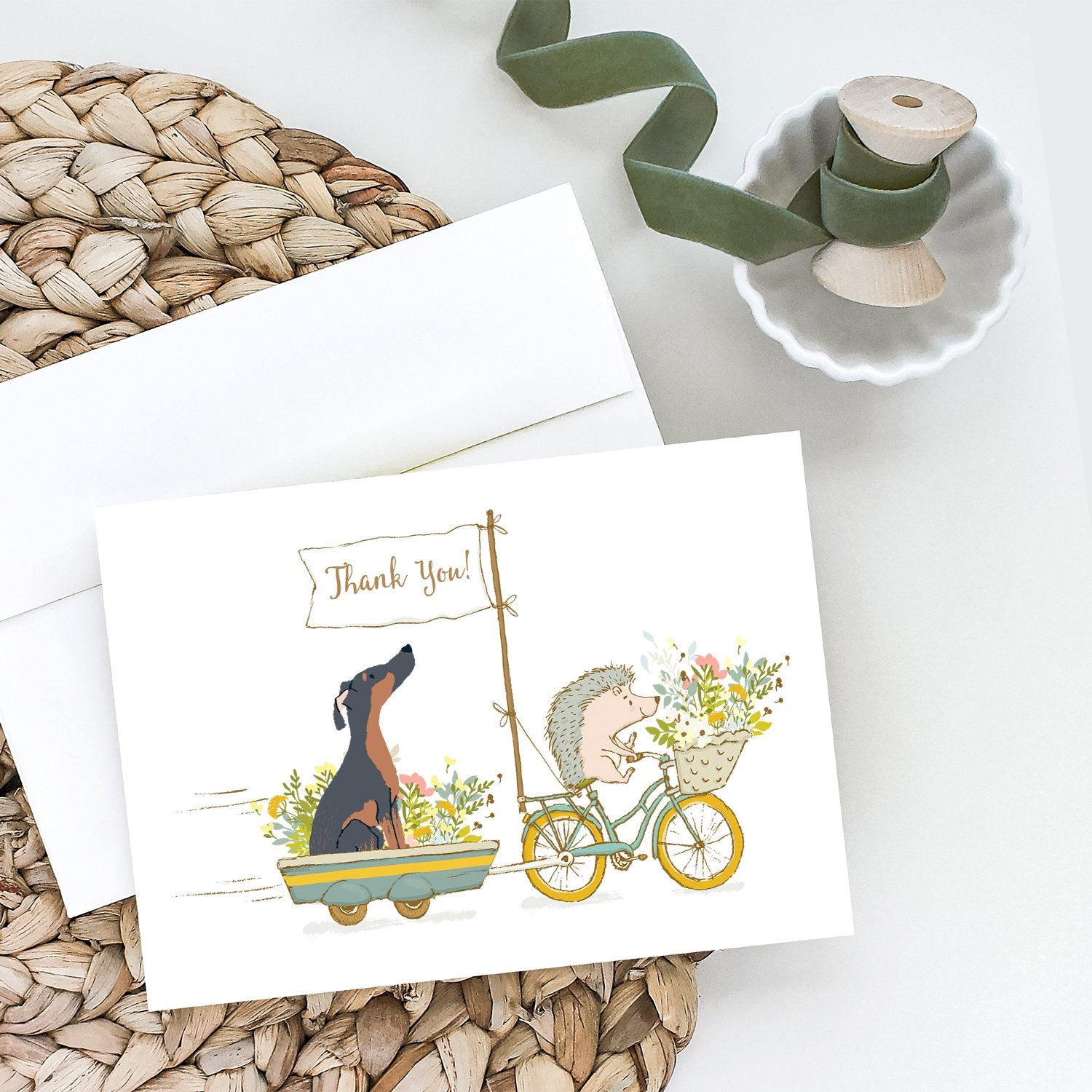 Doberman Pinscher Mix Greeting Cards and Envelopes Pack of 8 - the-store.com