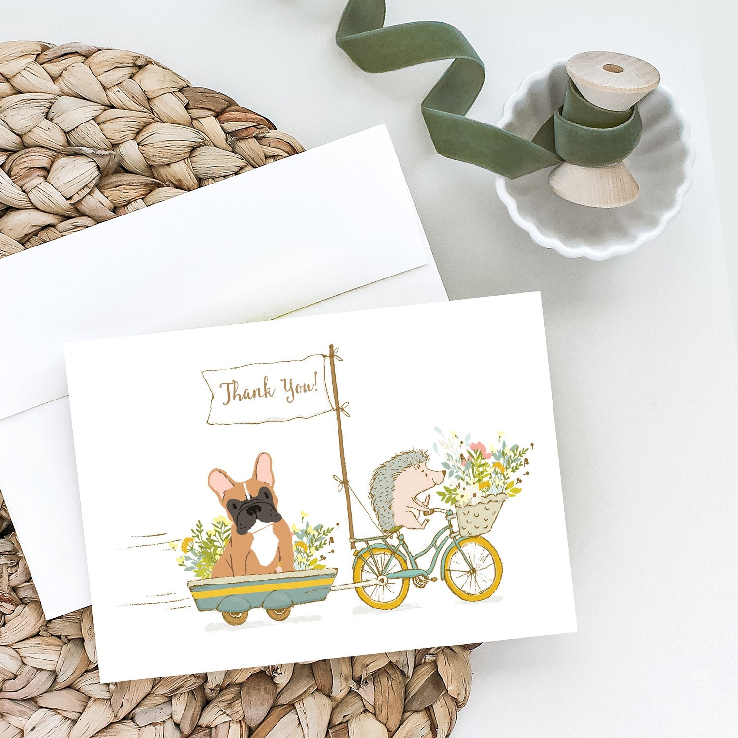 French Bulldog Fawn Greeting Cards and Envelopes Pack of 8 - the-store.com