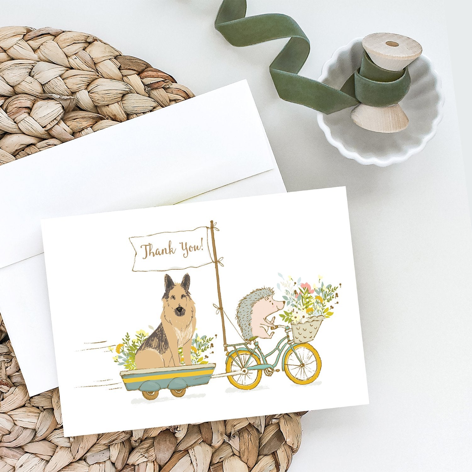 German Shepherd Greeting Cards and Envelopes Pack of 8 - the-store.com