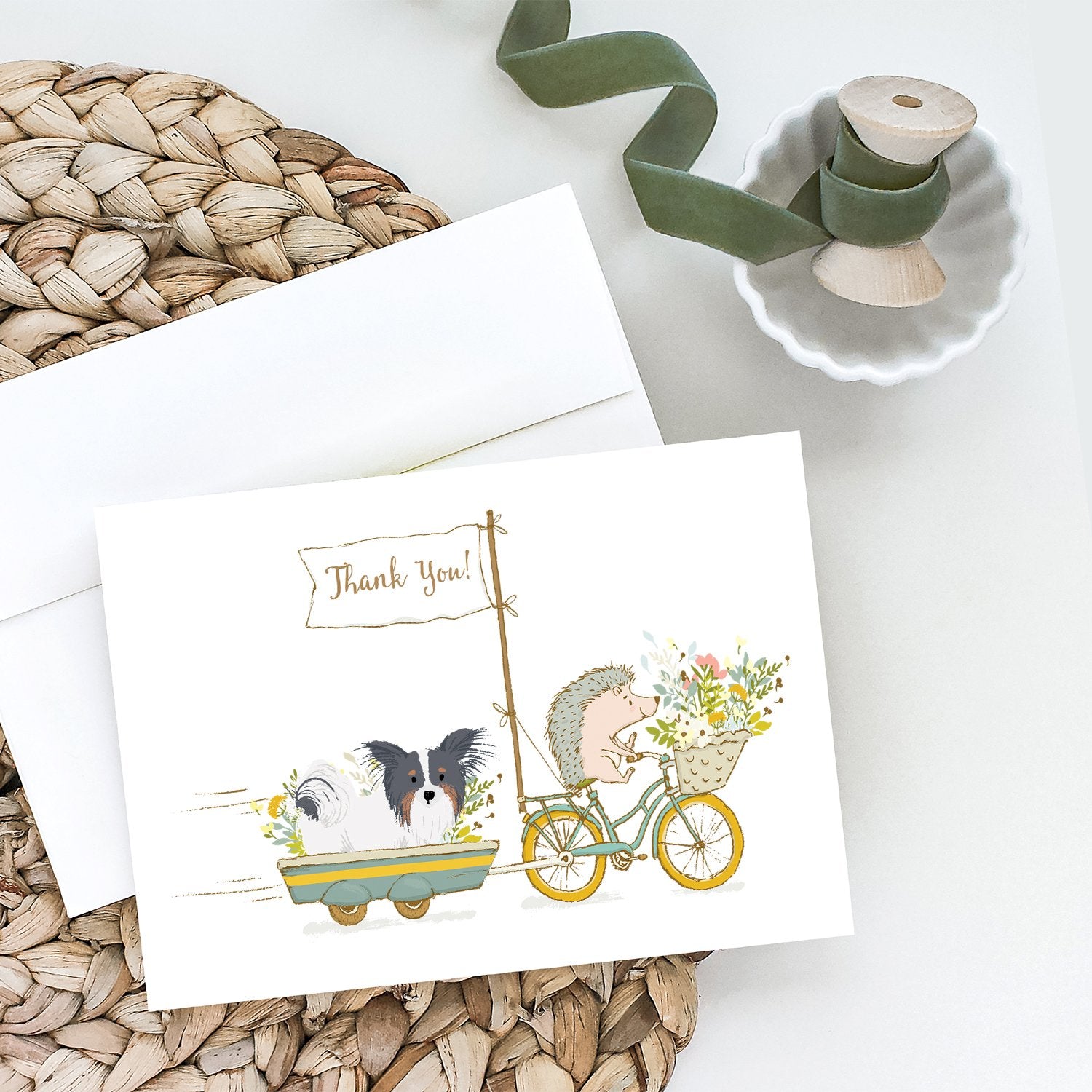Papillon Tricolor Classic Greeting Cards and Envelopes Pack of 8 - the-store.com