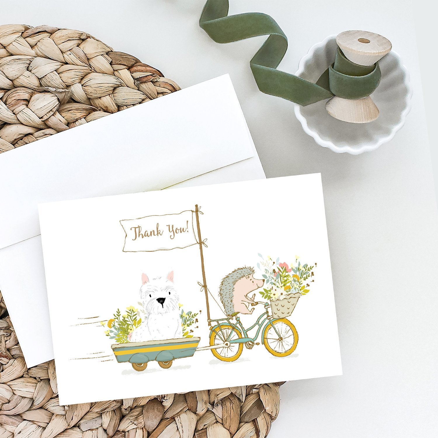 Caroline's Treasures West Highland White Terrier Greeting Cards - Blank Note Cards – 8-Pack of Artist-Designed Cards with Envelopes