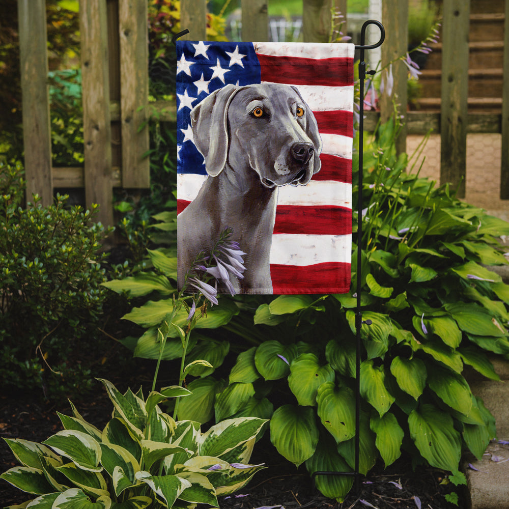 Caroline's Treasures USA American Flag with Weimaraner Garden Flag – Decorative Outdoor Yard Flag