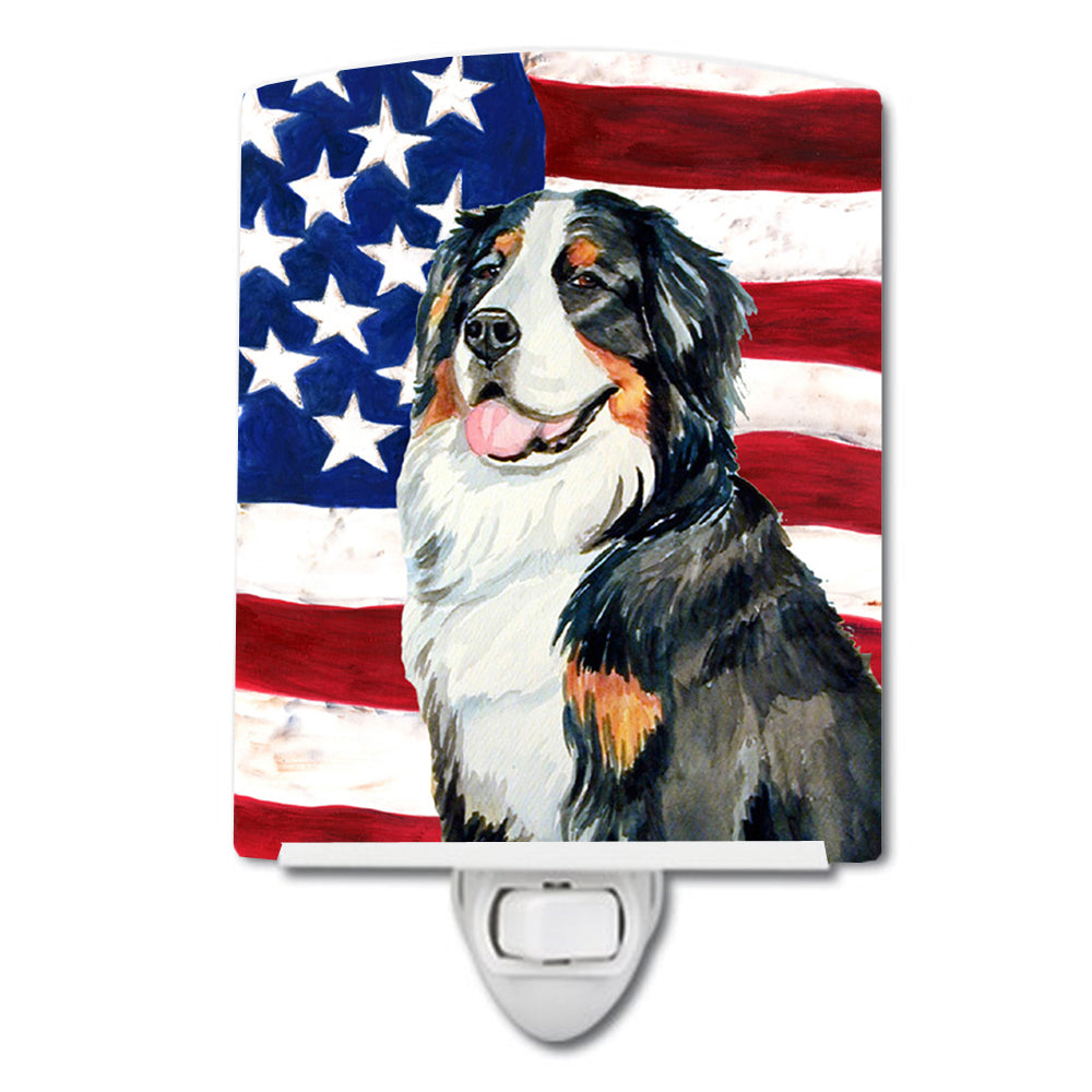 USA American Flag with Bernese Mountain Dog Ceramic Night Light LH9003CNL - the-store.com