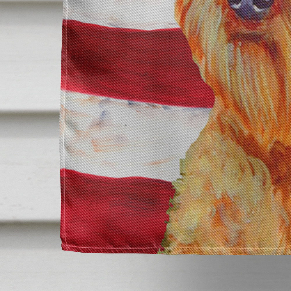 USA American Flag with Airedale Flag Canvas House Size
