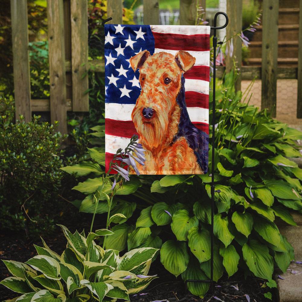 Caroline's Treasures USA American Flag with Airedale Garden Flag – Decorative Outdoor Yard Flag