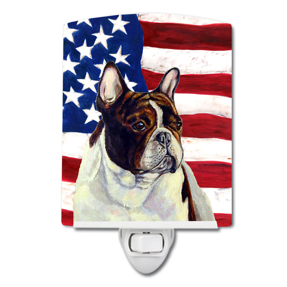 USA American Flag with French Bulldog Ceramic Night Light LH9006CNL - the-store.com