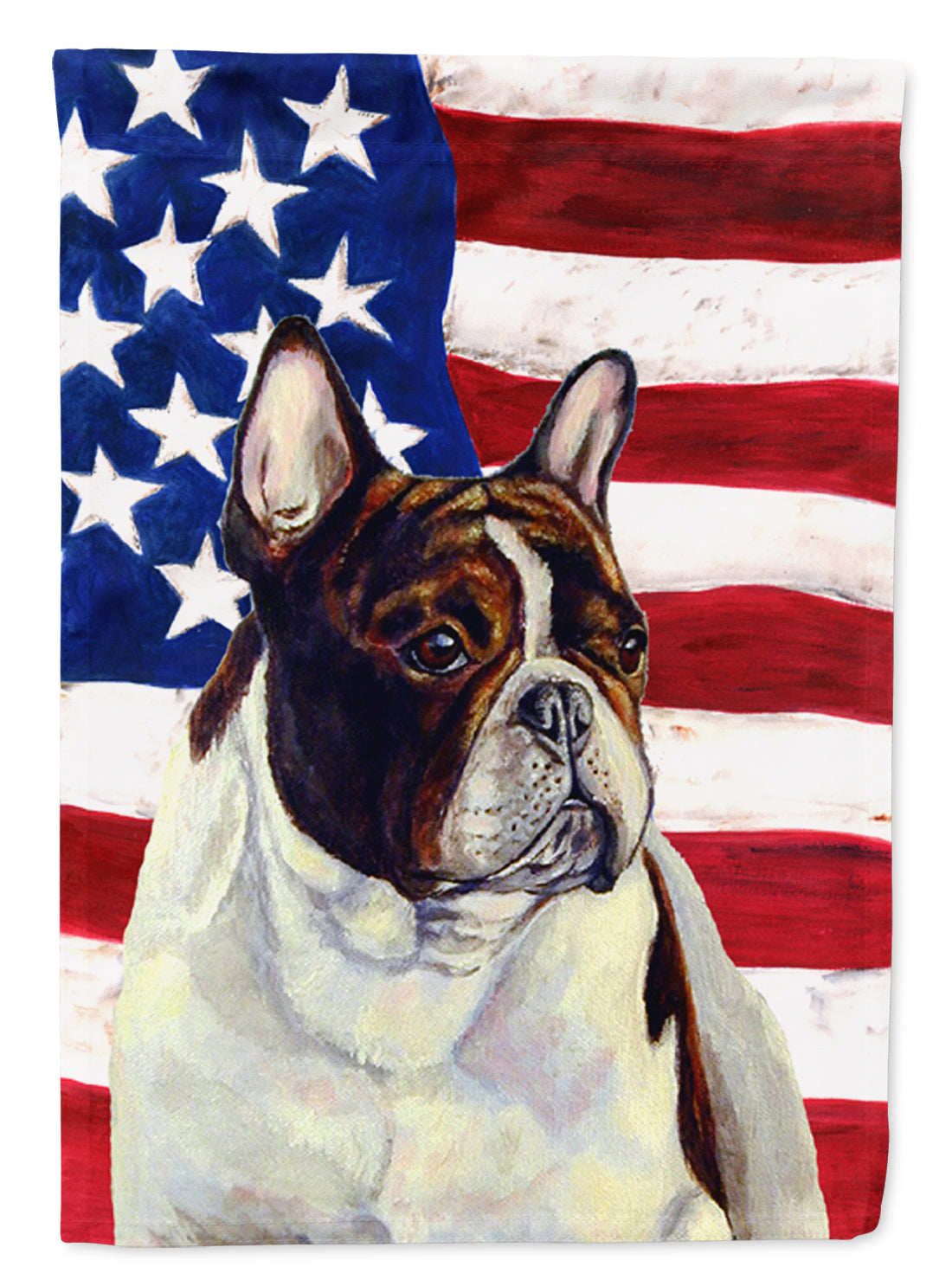 USA American Flag with French Bulldog Flag Garden Size