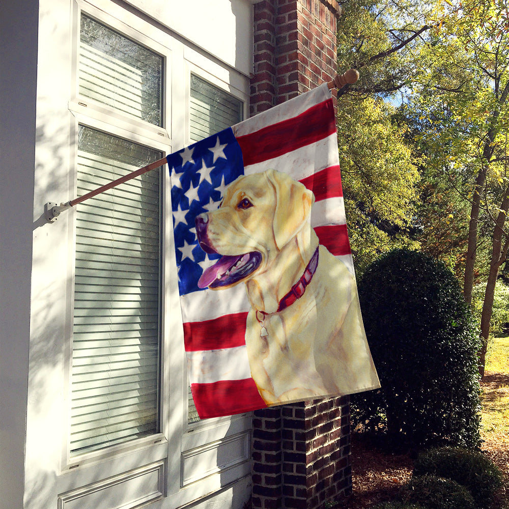 Caroline's Treasures USA American Flag with Labrador Flag Canvas House Size