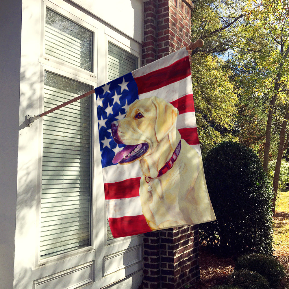 USA American Flag with Labrador Flag Canvas House Size
