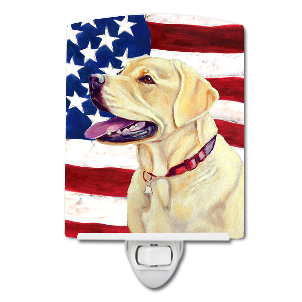 USA American Flag with Labrador Ceramic Night Light LH9008CNL - the-store.com