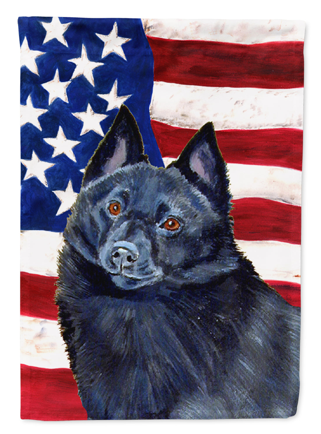 USA American Flag with Schipperke Flag Canvas House Size