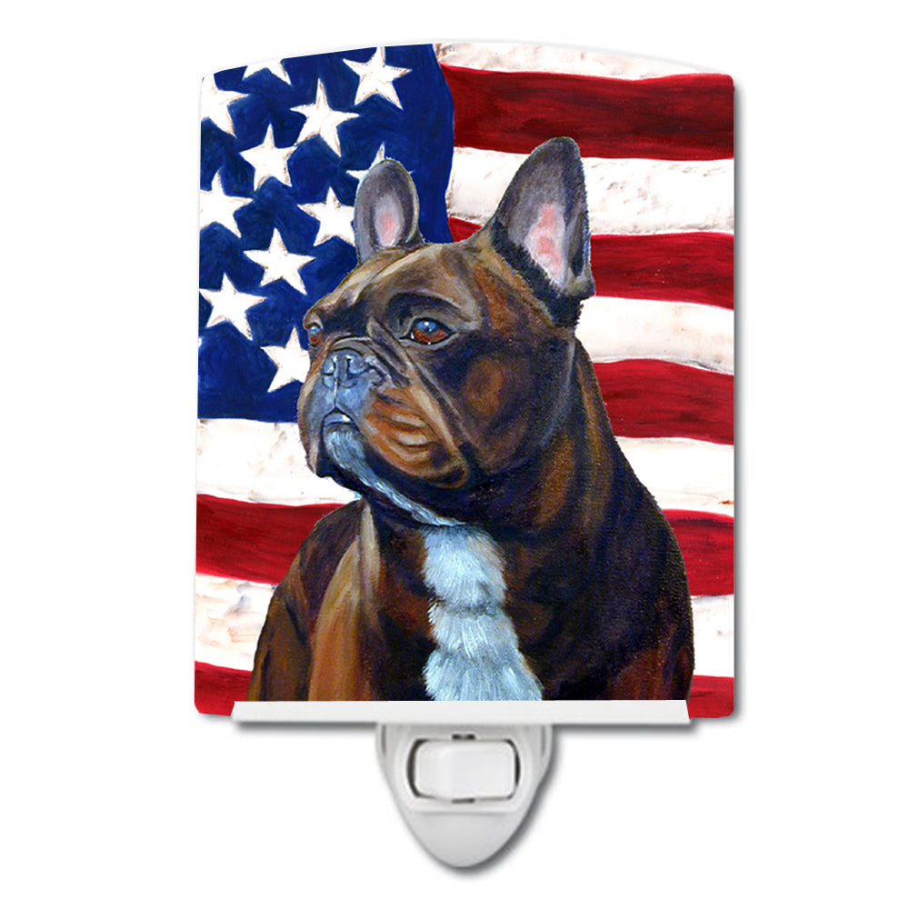 USA American Flag with French Bulldog Ceramic Night Light LH9010CNL - the-store.com