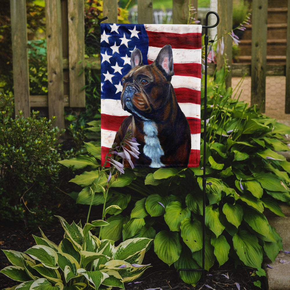 Drapeau américain USA avec drapeau bouledogue français taille jardin