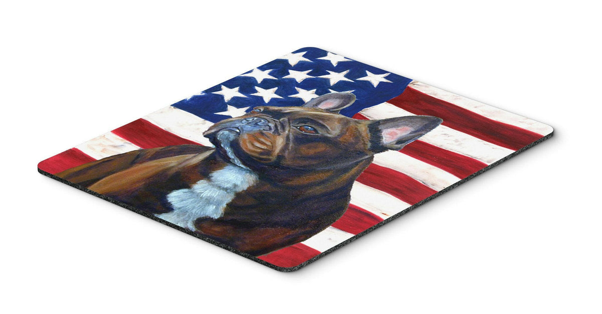 USA American Flag with French Bulldog Mouse Pad, Hot Pad or Trivet by Caroline&#39;s Treasures