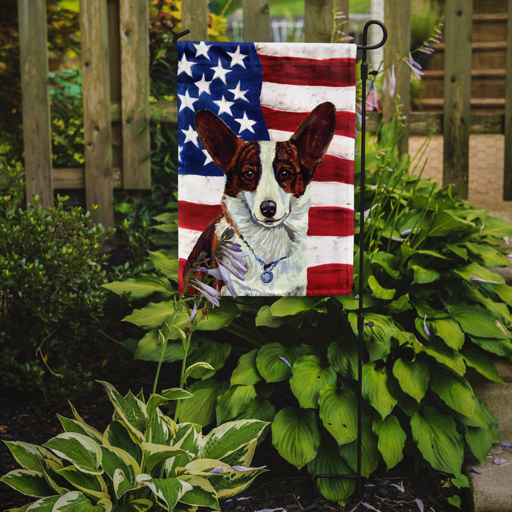 USA American Flag with Corgi Flag Garden Size.