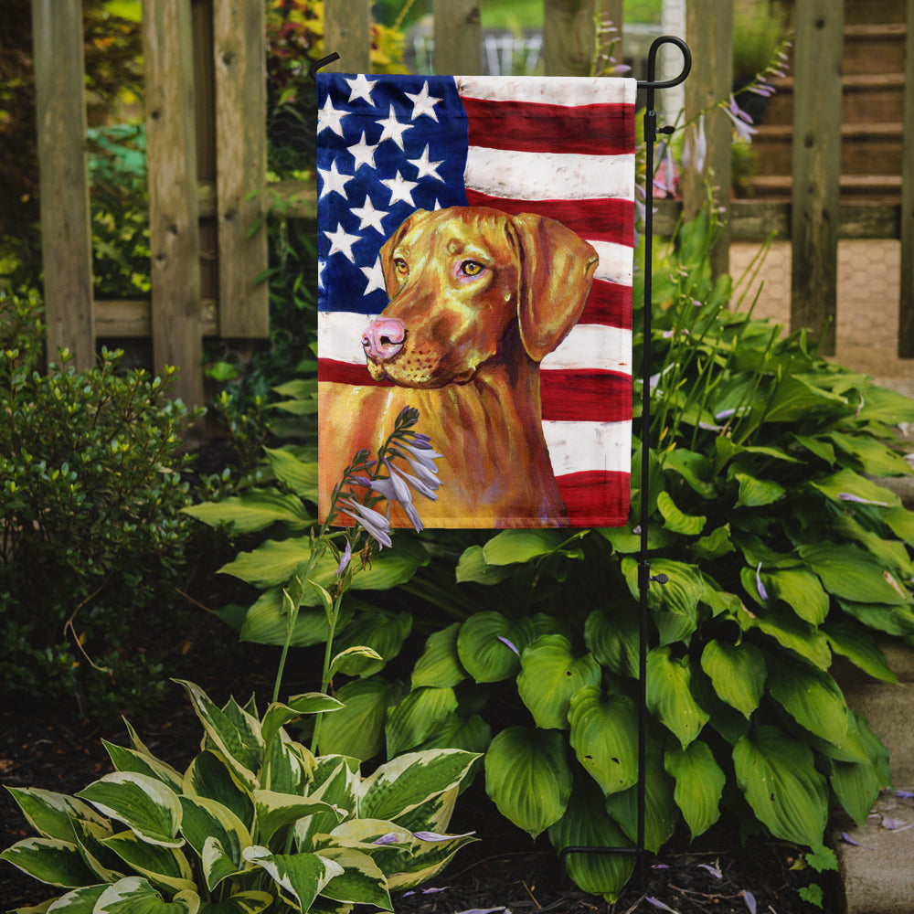 Caroline's Treasures USA American Flag with Vizsla Garden Flag – Decorative Outdoor Yard Flag