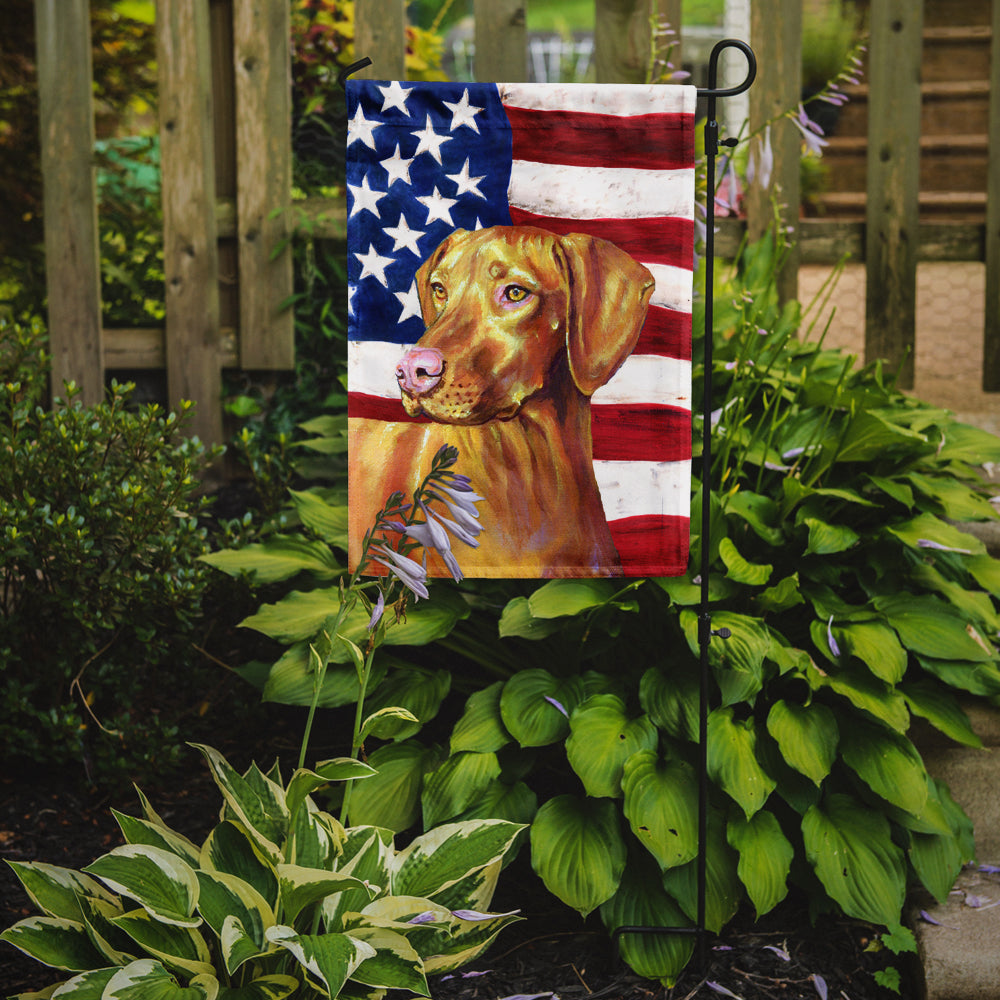 USA American Flag with Vizsla Flag Garden Size