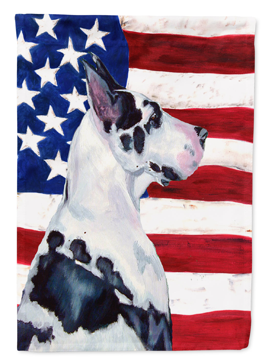 USA American Flag with Great Dane Flag Canvas House Size