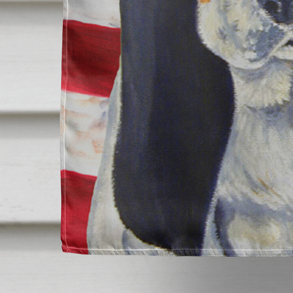 USA American Flag with Basset Hound Flag Canvas House Size  the-store.com.