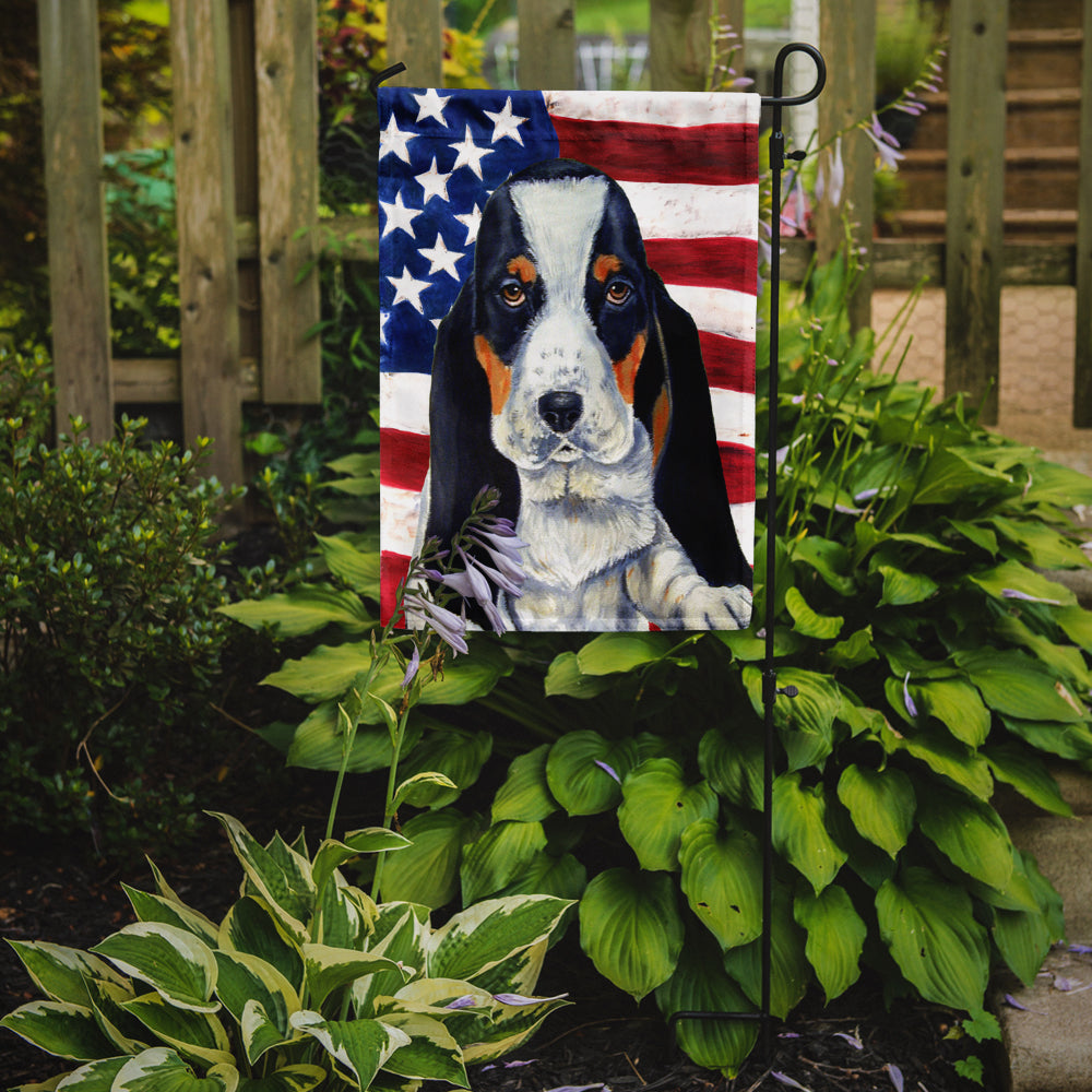 Drapeau américain USA avec drapeau Basset Hound Taille du jardin