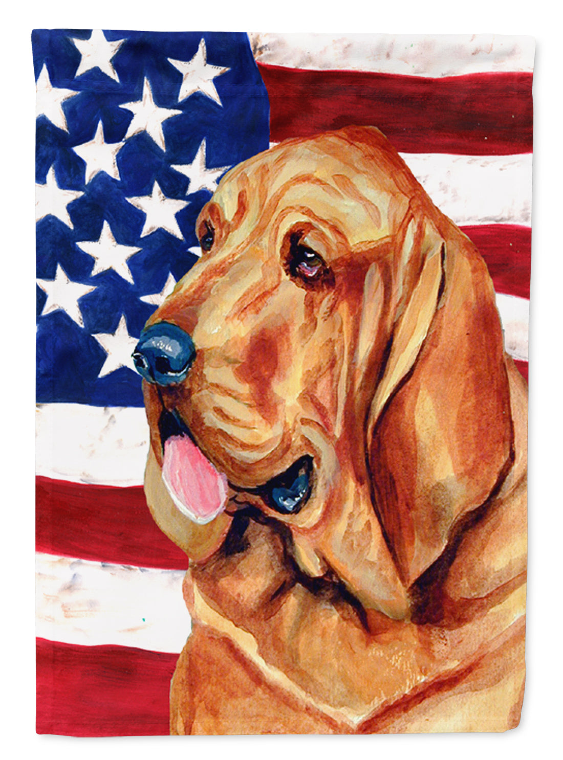 USA American Flag with Bloodhound Flag Canvas House Size  the-store.com.