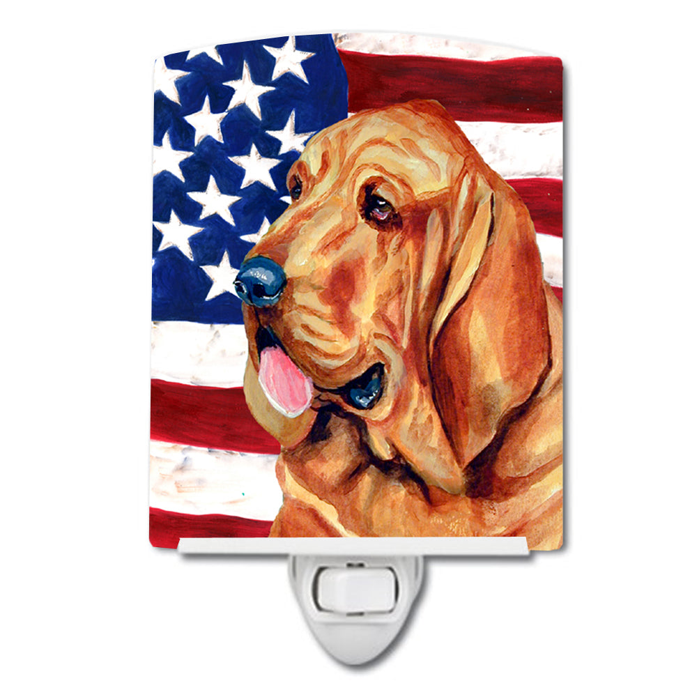 USA American Flag with Bloodhound Ceramic Night Light LH9016CNL - the-store.com