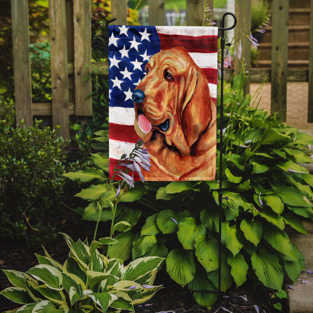 USA American Flag with Bloodhound Flag Garden Size.