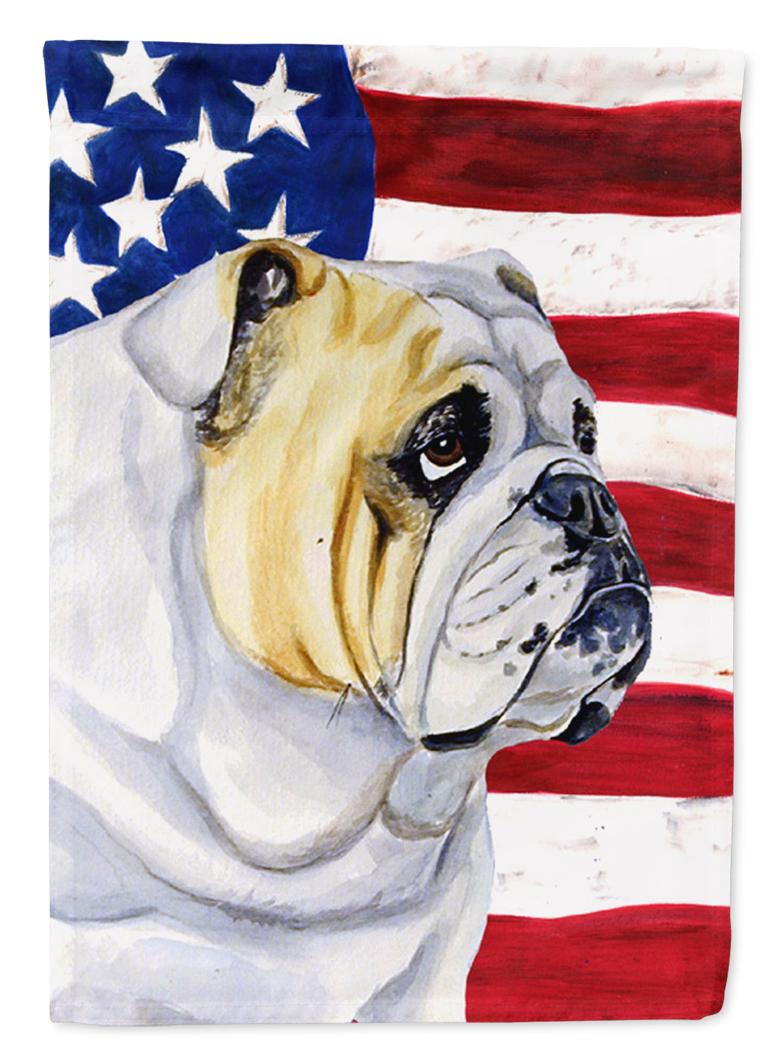 USA American Flag with English Bulldog Flag Canvas House Size