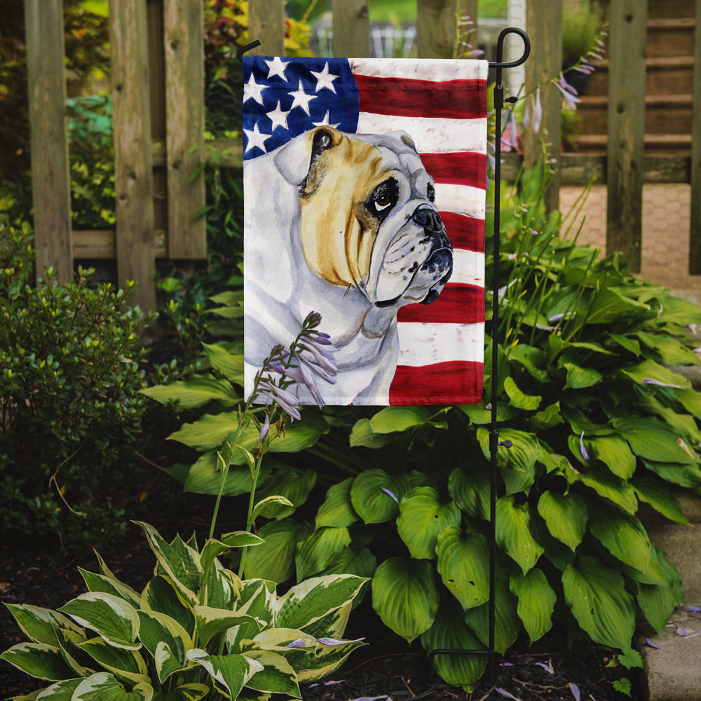 USA American Flag with English Bulldog Flag Garden Size