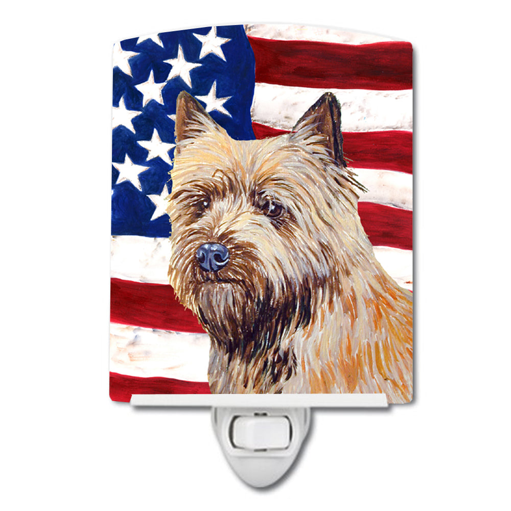 USA American Flag with Cairn Terrier Ceramic Night Light LH9020CNL - the-store.com