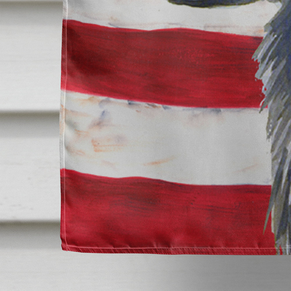 USA American Flag with Flat Coated Retriever Flag Canvas House Size