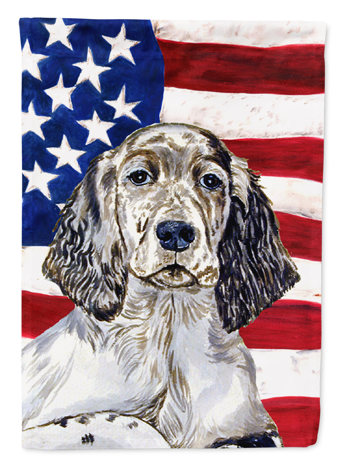 USA American Flag with English Setter Flag Canvas House Size  the-store.com.