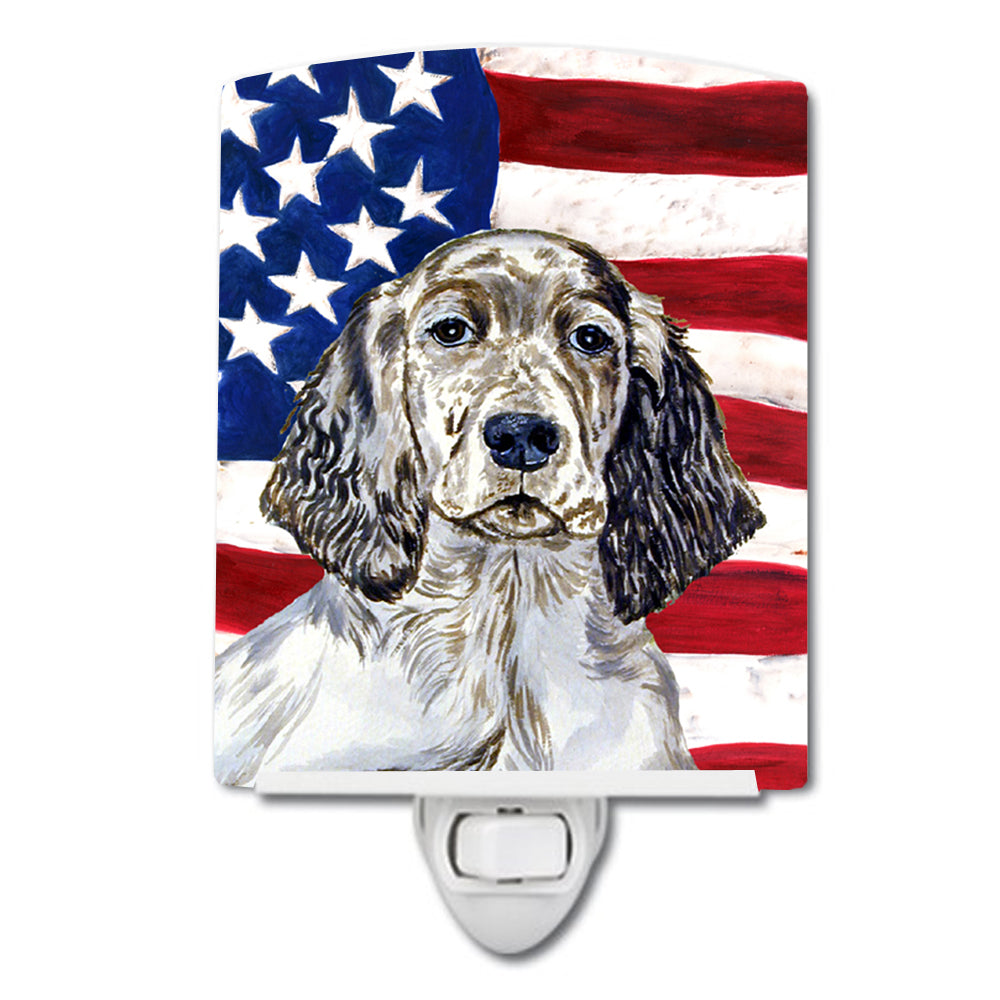 USA American Flag with English Setter Ceramic Night Light LH9022CNL - the-store.com