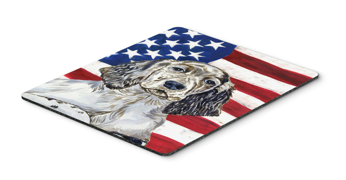 USA American Flag with English Setter Mouse Pad, Hot Pad or Trivet by Caroline&#39;s Treasures