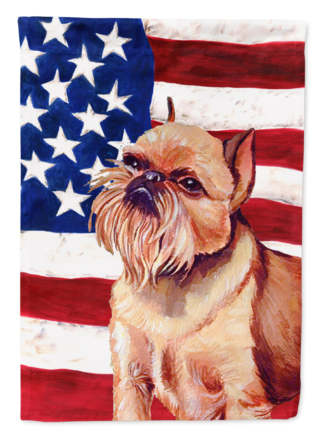 USA American Flag with Brussels Griffon Flag Canvas House Size  the-store.com.