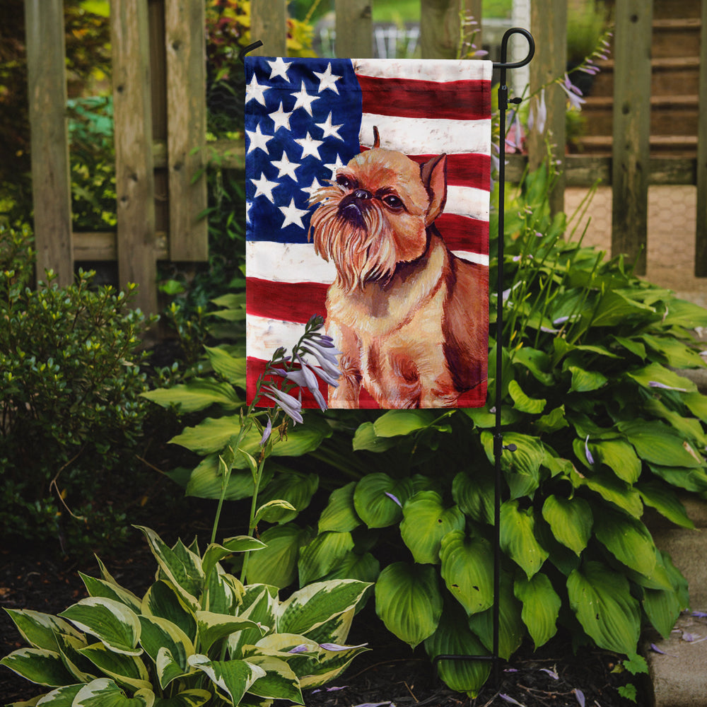 USA American Flag with Brussels Griffon Flag Garden Size