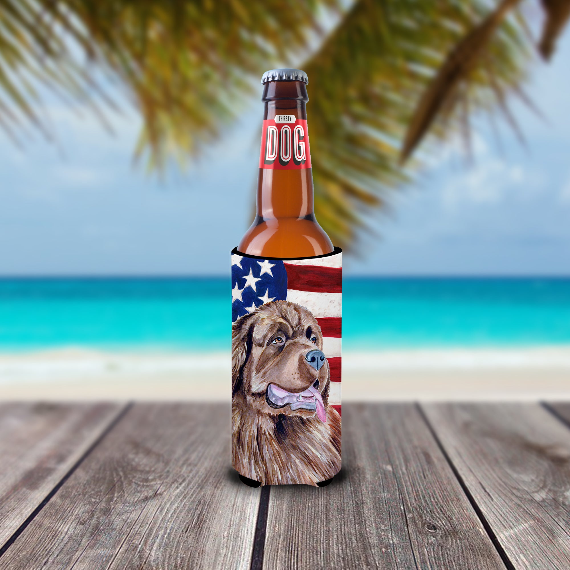 USA American Flag avec Terre-Neuve Ultra Beverage Isolateurs pour canettes minces LH9024MUK