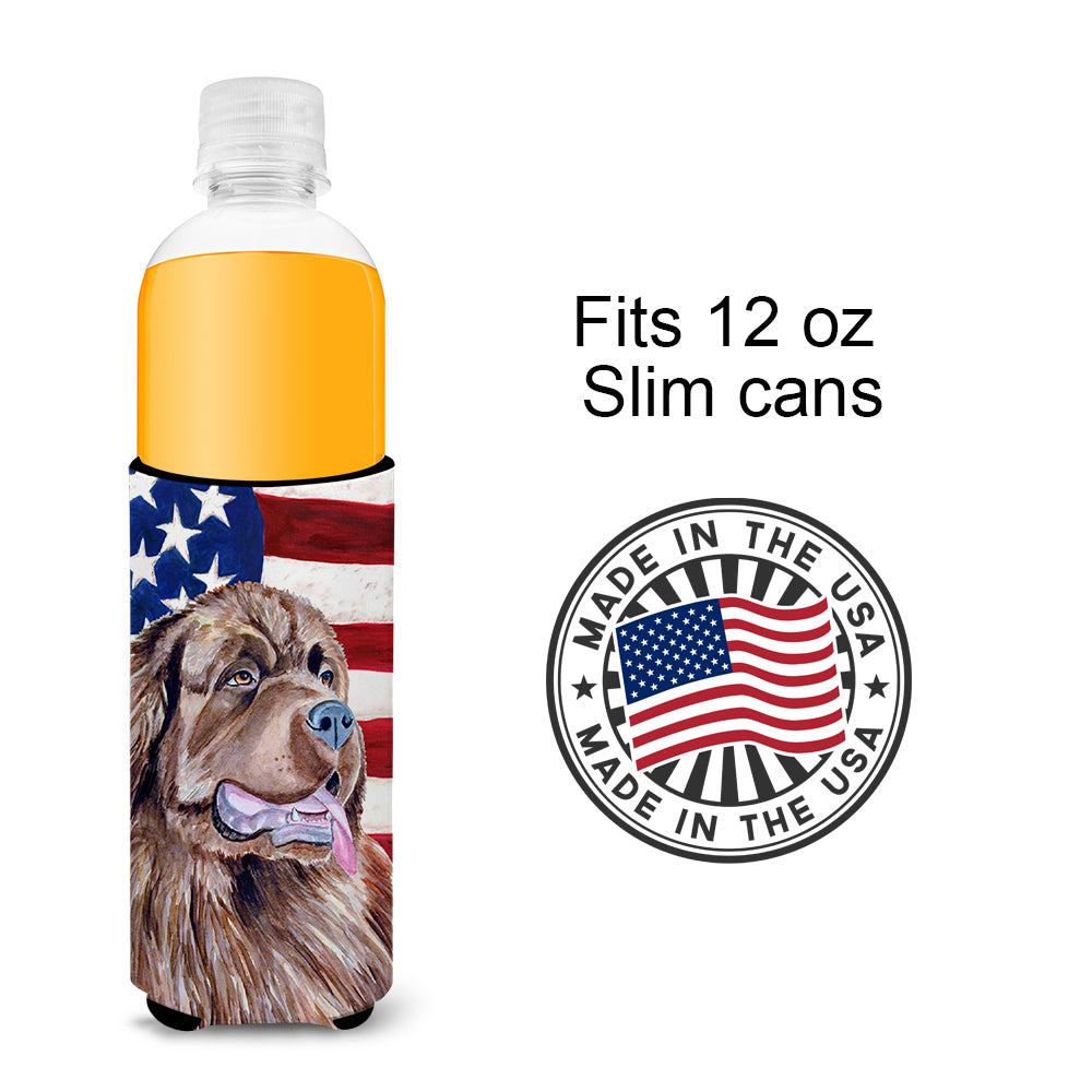 USA American Flag avec Terre-Neuve Ultra Beverage Isolateurs pour canettes minces LH9024MUK