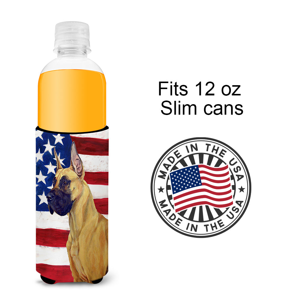 USA American Flag with Great Dane Ultra Beverage Insulators for slim cans LH9025MUK